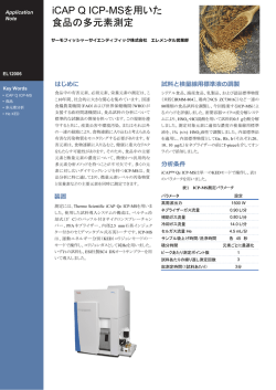 iCAP Q ICP-MSを用いた 食品の多元素測定