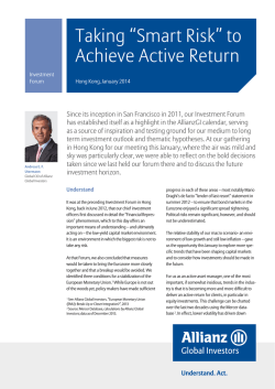 Taking &ldquo;Smart Risk&rdquo; to Achieve Active Return