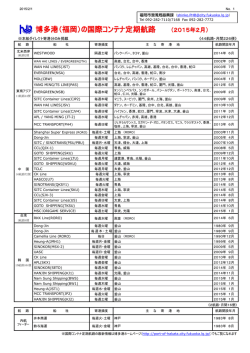 博多港（福岡）の国際コンテナ定期航路