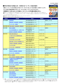 神奈川県住宅供給公社 賃貸住宅パンフレット配布場所