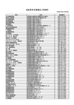 自転車安全整備店（宮城県）
