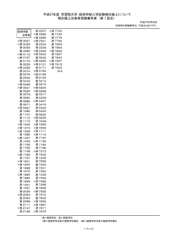 平成27年度 学習院大学 経済学部入学試験補欠繰上について 補欠繰上