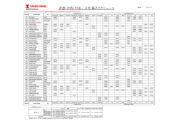 香港・台湾・中国 - 日本 輸入スケジュール