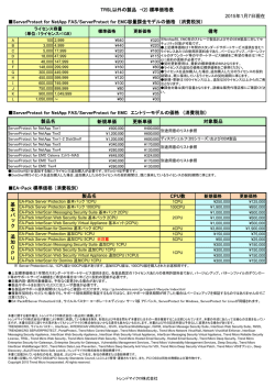 TRSL以外の製品 -(2) 標準価格表 2015年1月7日現在