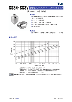 SS3N・SS3V 主管用フリーフロート・スチームトラップ 高シール