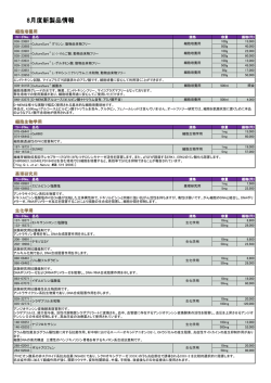 2014年8月新製品情報