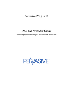 OLE DB Provider Guide