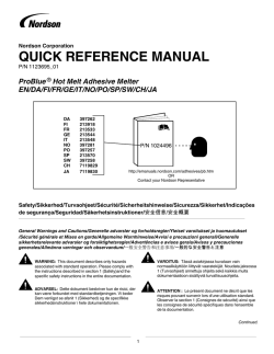 QUICK REFERENCE MANUAL