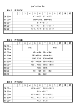 組合せ・タイムテーブル