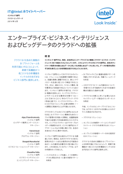 エンタープライズ・ビジネス・インテリジェンス およびビッグデータ