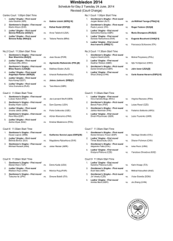 Schedule - Wimbledon