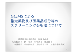 GC/MSによる 指定薬物及び医薬品成分等の スクリーニング分析法