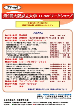 「第2回大阪府立大学 TT-netワークショップ」チラシ