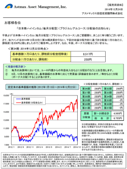 第34期決算分配金のお知らせ - アストマックス投信投資顧問株式会社