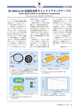 25 Gbit/s/ch 高速伝送用ダイレクトアタッチケーブル (PDF: )