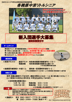 【募集チラシ】 （PDF） - 各務原中京リトルシニア