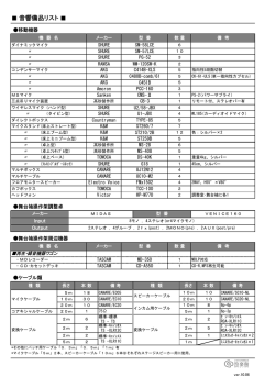 音響備品リスト