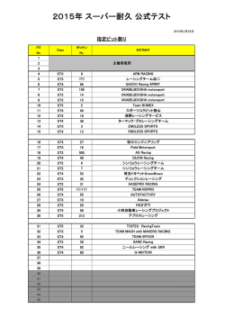 2015年 スーパー耐久 公式テスト