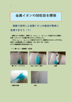 金属イオンの回収法 - SCHOLA-SHISHI