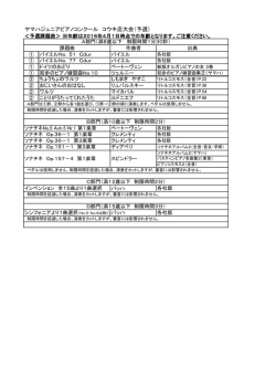 2015年度のピアノコンクール予選の課題曲をUPしました。