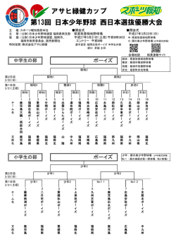 アサヒ緑健カップ 第13回 日本少年野球 西日本選抜優勝大会