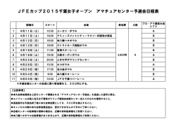 JFEカップ2015千葉女子オープン アマチュアセンター予選会日程表