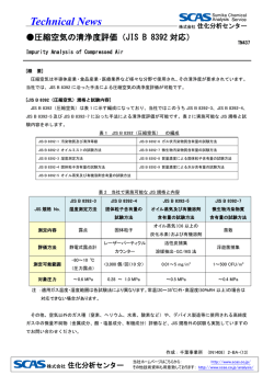 圧縮空気の清浄度評価（JIS B 8392対応）