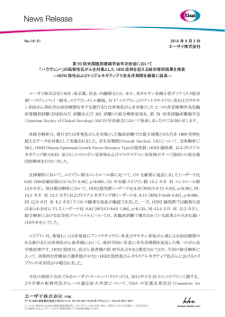 第 50 回米国臨床腫瘍学会年次総会において 「ハラヴェン