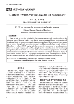 特集 1. 腹腔鏡下大腸癌手術のための3D&minus;CT angiography