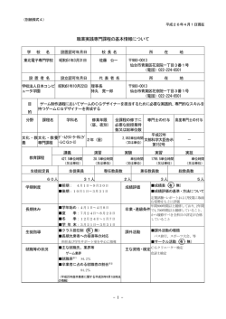 職業実践専門課程の基本情報について