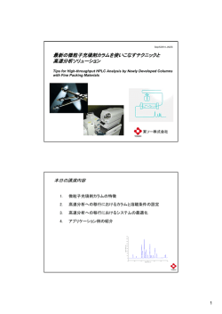 最新の微粒子充.剤カラムを使いこなすテクニックと高速