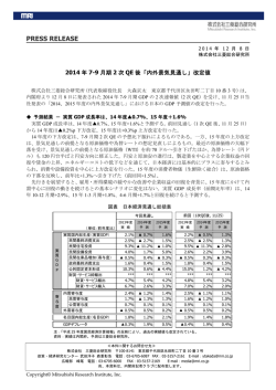 2014年7-9月期2次QE 後「内外景気見通し」改定値