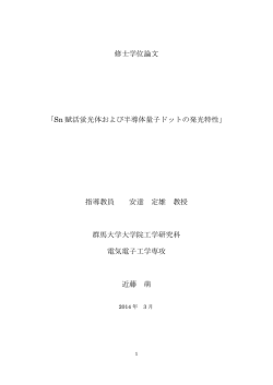 Sn 賦活蛍光体および半導体量子ドットの発光特性