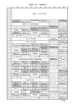 利用日程表 競技場