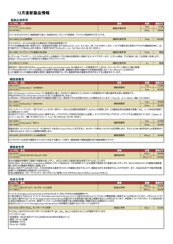 2014年12月新製品情報