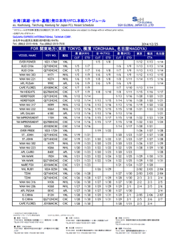 高雄・台中・基隆・桃園発FCL本船スケジュール