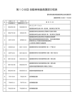 第108回 自動車検査員講習日程表