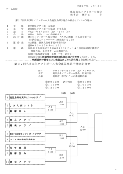 第27回九州実年ソフトボール大会鹿児島県予選会組合せ