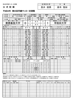 こちら - 早慶サッカー定期戦