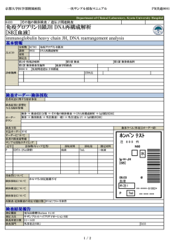 ﾎﾝﾊﾞﾝ ﾃｽﾄ 免疫グロブリンH鎖JH DNA再構成解析 [SB][血液]