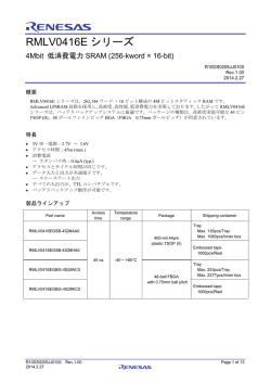 (4Mbit 低消費電力SRAM (256-kword &times; 16-bit))