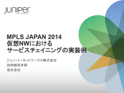 MPLS JAPAN 2014 仮想NWにおける サービスチェイニングの実装例