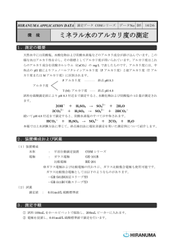 ミネラル水のアルカリ度の測定