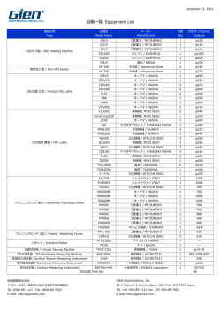設備リスト - 岐垣鋼業株式会社