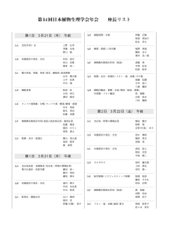 座長表 - 日本植物生理学会