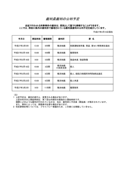 裁判員裁判の公判予定