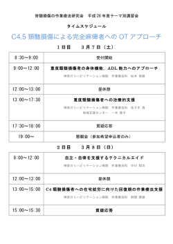 C4,5 頚髄損傷による完全麻痺者への OT アプローチ