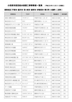 湘南地区 - 小田原市