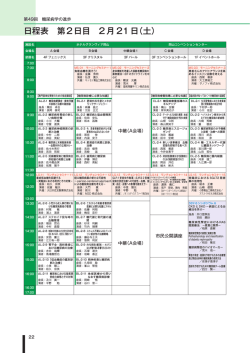 日程表 第2日目 2月21日（土）