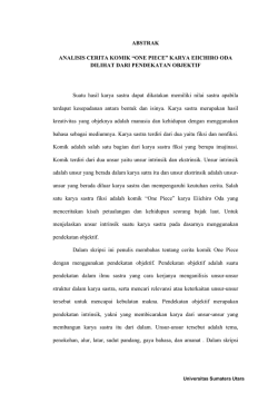 ABSTRAK ANALISIS CERITA KOMIK &ldquo;ONE PIECE&rdquo; KARYA